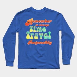 Retro Time Travel Graphic Long Sleeve T-Shirt